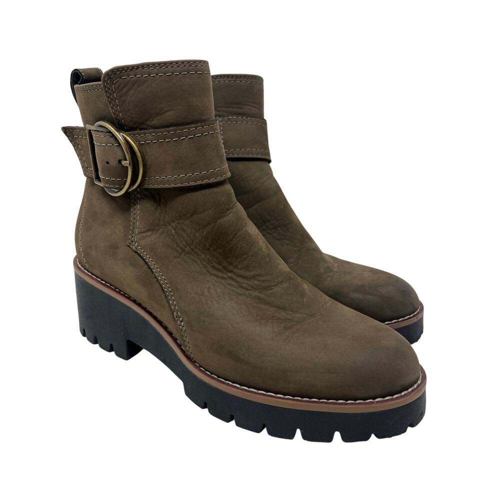 Blondo Dagger Waterproof Nubuck Wedge Bootie in Brown 8